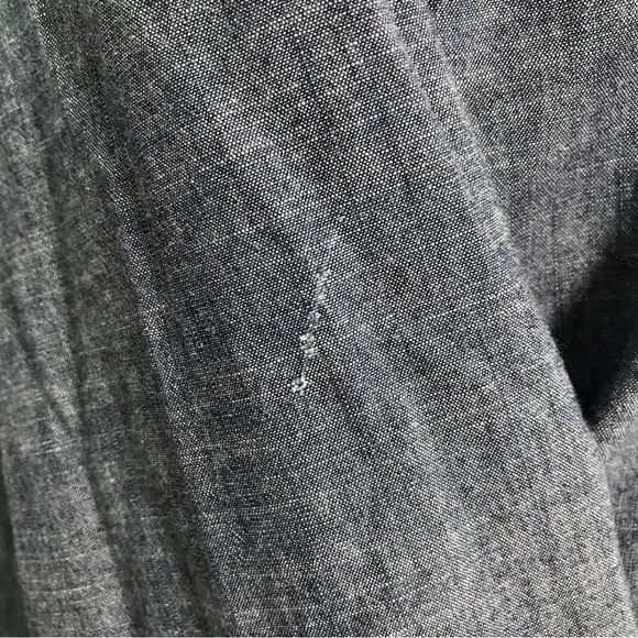 Old Navy Blue Chambray Varsity Bomber Jacket Size Medium - Picture 6 of 11